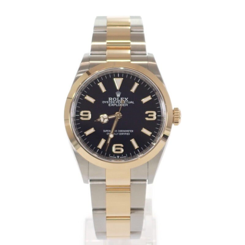 ロレックス ROLEX エクスプローラー 1 124273 腕時計 ステンレススチール イエローゴールド 自動巻き ブラック文字盤 メンズ【中古】【Aランク】