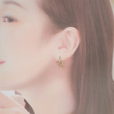 ヨンドシー 4℃ リーフ モチーフ ピアス K18イエローゴールド ダイヤモンド レディース【中古】【Aランク】