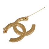 シャネル CHANEL ココマークブローチ ストライプ ブローチ メタル ゴールド ホワイト レディース【中古】【Aランク】