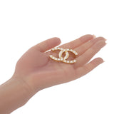 シャネル CHANEL ココマークブローチ ストライプ ブローチ メタル ゴールド ホワイト レディース【中古】【Aランク】