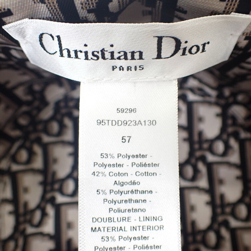 迪奧 Dior Teddy-D Bob 95TDD923A130_C900 棉質黑色漁夫帽 57 女士 男士【中古】【AB級】