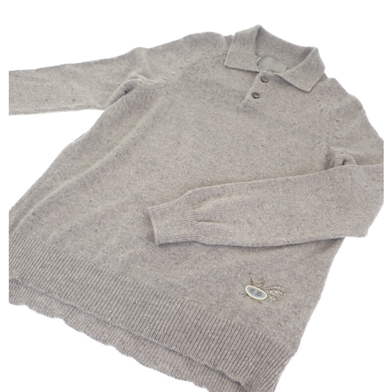 ディオール Dior オーバーサイズ ポロニット M 243M830AT449 ポロシャツ カシミヤ グレー メンズ【中古】【ABランク】