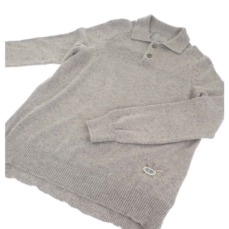 ディオール Dior オーバーサイズ ポロニット M 243M830AT449 ポロシャツ カシミヤ グレー メンズ【中古】【ABランク】