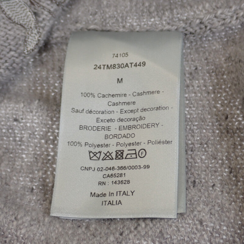 迪奧 Dior 特大款 Polo 針織衫 M 243M830AT449 Polo 衫 喀什米爾 灰色 男款【中古】【AB級】