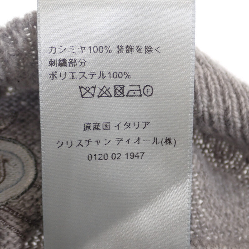 ディオール Dior オーバーサイズ ポロニット M 243M830AT449 ポロシャツ カシミヤ グレー メンズ【中古】【ABランク】