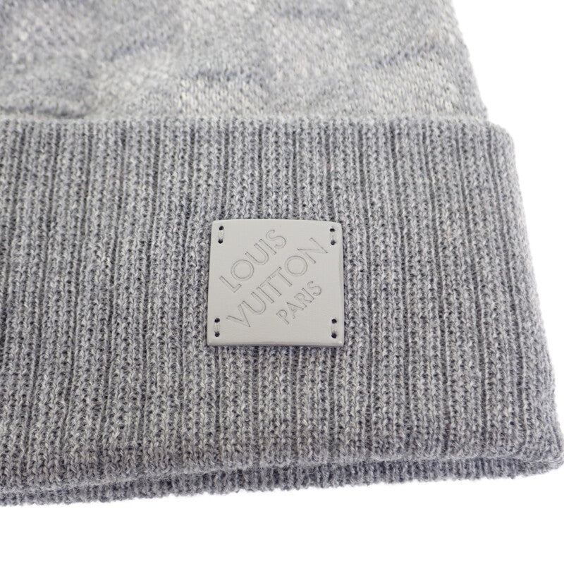 ルイヴィトン LOUIS VUITTON ビーニー ネオプティ ダミエ M77985 ニットキャップ ウール グリクレール グレー メンズ レディース【中古】【Sランク】
