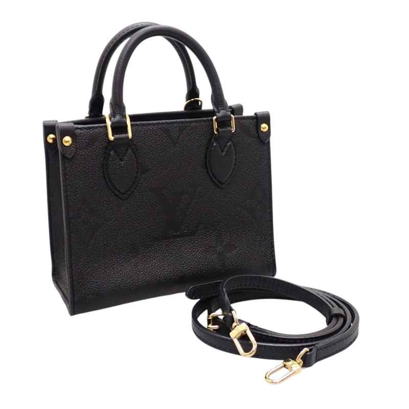ルイヴィトン LOUIS VUITTON オンザゴーBB M46993 2WAYバッグ ハンドバッグ ショルダーバッグ モノグラムアンプラント ブラック レディース【中古】【Aランク】