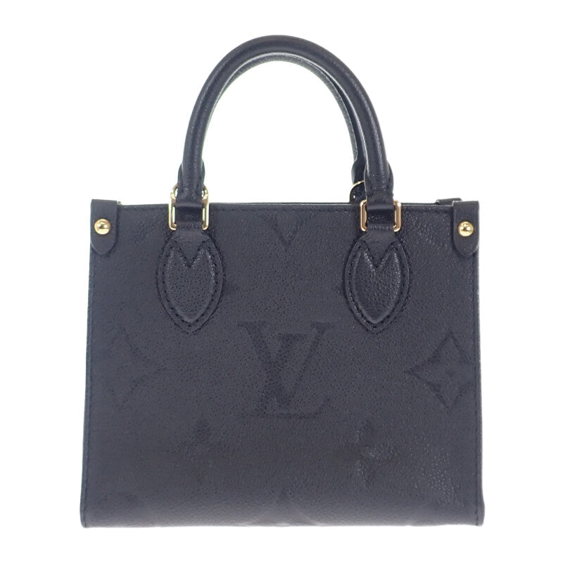 ルイヴィトン LOUIS VUITTON オンザゴーBB M46993 2WAYバッグ ハンドバッグ ショルダーバッグ モノグラムアンプラント ブラック メンズ レディース【中古】【Aランク】