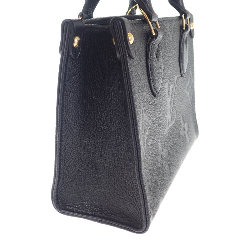 ルイヴィトン LOUIS VUITTON オンザゴーBB M46993 2WAYバッグ ハンドバッグ ショルダーバッグ モノグラムアンプラント ブラック メンズ レディース【中古】【Aランク】