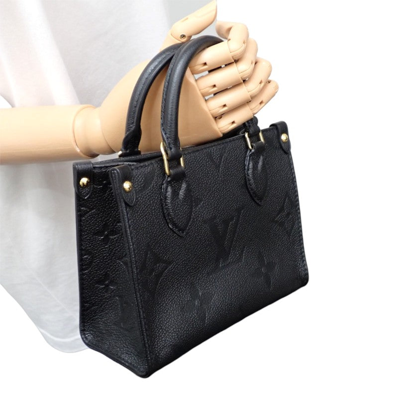 ルイヴィトン LOUIS VUITTON オンザゴーBB M46993 2WAYバッグ ハンドバッグ ショルダーバッグ モノグラムアンプラント ブラック レディース【中古】【Aランク】