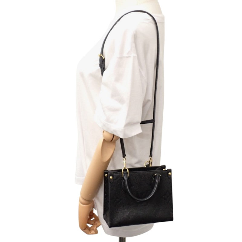 ルイヴィトン LOUIS VUITTON オンザゴーBB M46993 2WAYバッグ ハンドバッグ ショルダーバッグ モノグラムアンプラント ブラック レディース【中古】【Aランク】
