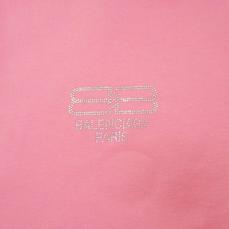 バレンシアガ BALENCIAGA BBロゴ プルオーバー XS 578135_TMVP3_5504 パーカー コットン ピンク メンズ【中古】【Aランク】