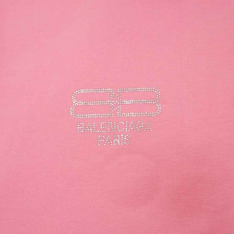 バレンシアガ BALENCIAGA BBロゴ プルオーバー XS 578135_TMVP3_5504 パーカー コットン ピンク メンズ【中古】【Aランク】
