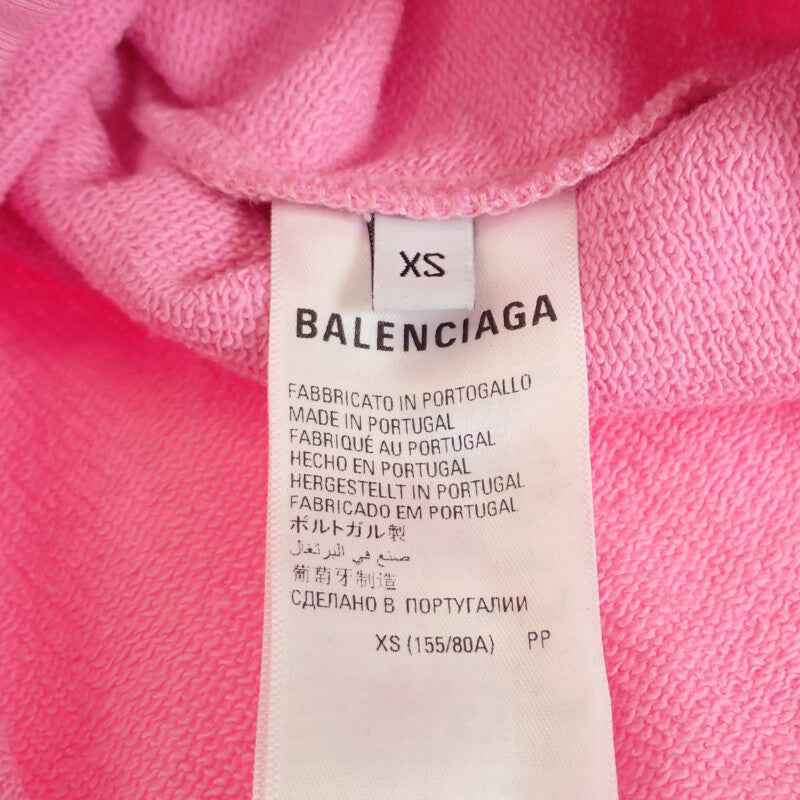 バレンシアガ BALENCIAGA BBロゴ プルオーバー XS 578135_TMVP3_5504 パーカー コットン ピンク メンズ【中古】【Aランク】