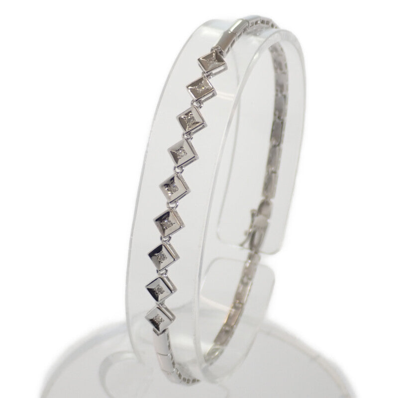 【中古】 デザイン ジュエリー ブレスレット K14ホワイトゴールド ダイヤモンド レディース【Aランク】