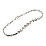 【中古】 デザイン ジュエリー ブレスレット K14ホワイトゴールド ダイヤモンド レディース【Aランク】