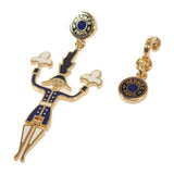 エルメス HERMES グランド・パラード 花火師 ピアス メタル ネイビー ブラック ゴールド レディース【中古】【Aランク】