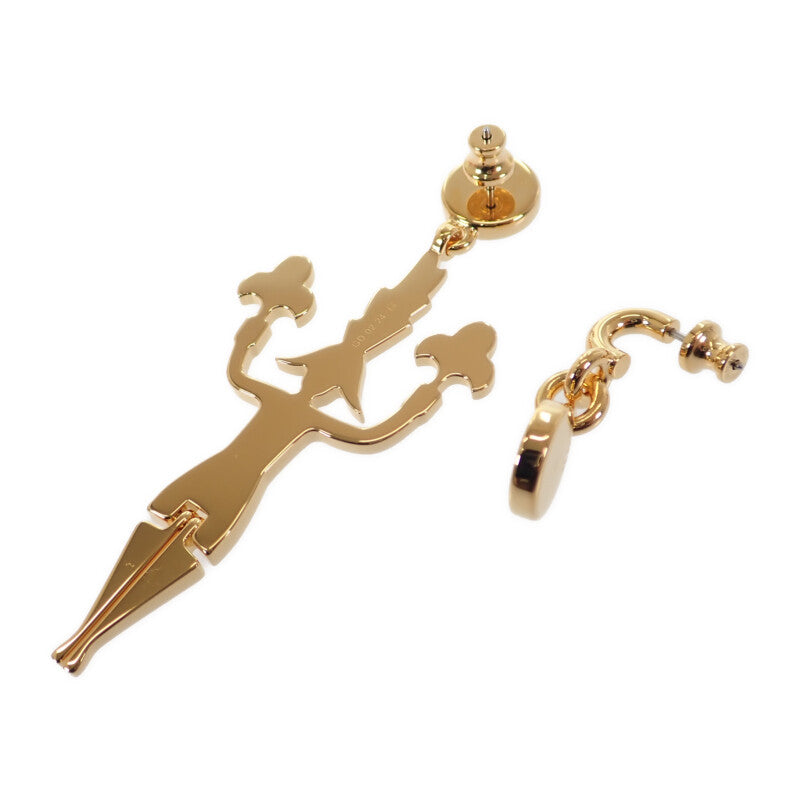 エルメス HERMES グランド・パラード 花火師 ピアス メタル ネイビー ブラック ゴールド レディース【中古】【Aランク】