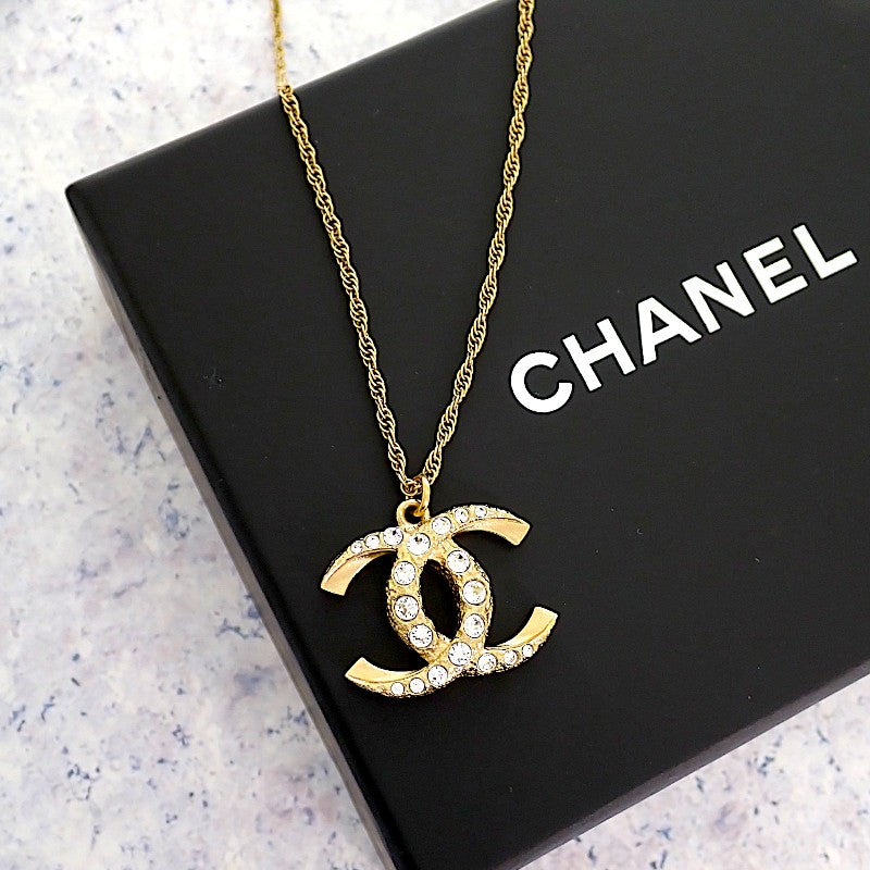 シャネル CHANEL ココマーク A99269 ネックレス メタル クリスタル ゴールド レディース メンズ【中古】【Aランク】