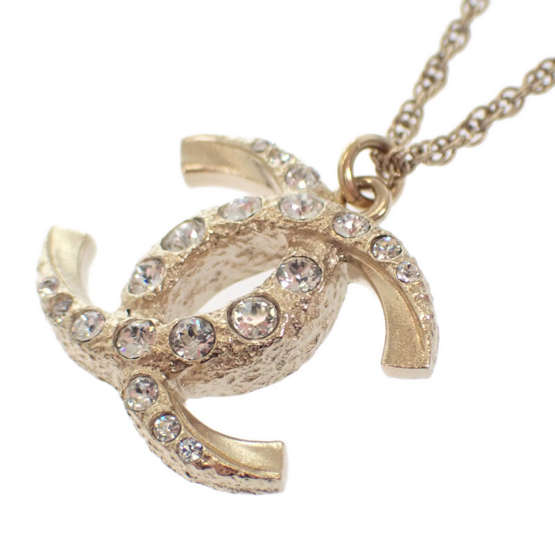 香奈兒 CHANEL COCO Mark A99269 項鍊 金屬 水晶 金色 女款 男款【中古】【A級品】