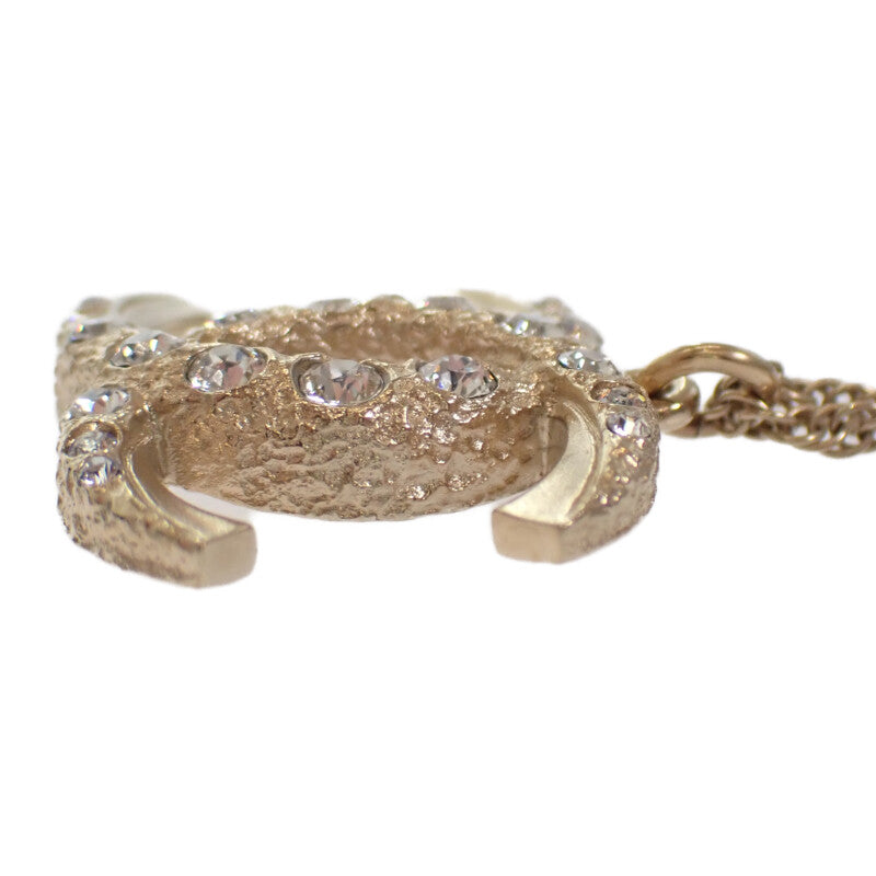 香奈兒 CHANEL COCO Mark A99269 項鍊 金屬 水晶 金色 女款 男款【中古】【A級品】