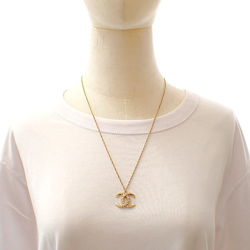 香奈兒 CHANEL COCO Mark A99269 項鍊 金屬 水晶 金色 女款 男款【中古】【A級品】