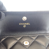 シャネル CHANEL CCパール フラット AP3813_B15723_94305 カードケース ラムスキン ブラック ゴールド金具 レディース【中古】【Aランク】