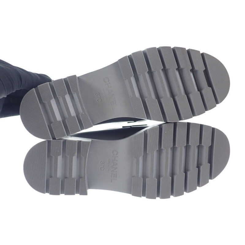 シャネル CHANEL ココマーク G45156 ローファー レザー グレー 37C レディース【中古】【Aランク】