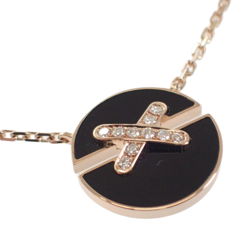 【中古】ショーメ Chaumet ジュ ドゥ リアン ハーモニー ペンダント スモールモデル 84426 ネックレス K18ピンクゴールド オニキス ダイヤモンド レディース【Aランク】