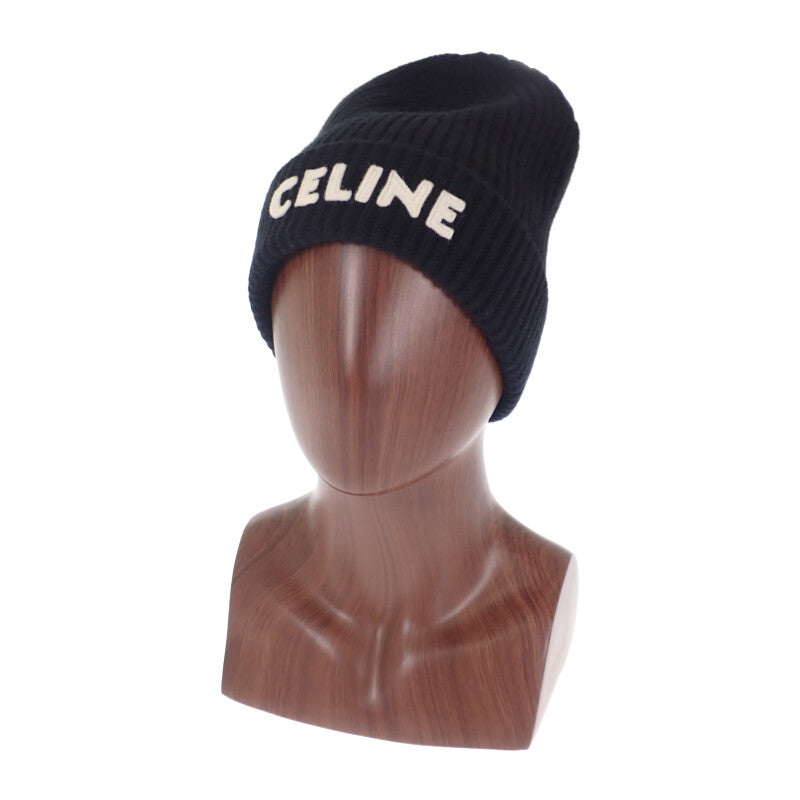 Aランク】セリーヌ CELINE リブ編み ニット帽 2A25R535Q.38NO ニットキャップ ウール ブラック レディース メンズ  【中古ブランド品通販ISEYA】