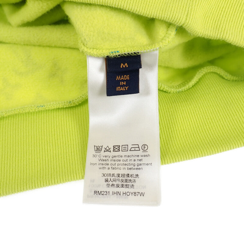 路易威登 LOUIS VUITTON Monogram 印花圓領運動衫 M 棉 萊姆綠×淺藍色 男士 女士【中古】【A級品】