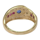 デザイン ジュエリー リング K18イエローゴールド 11号 サファイア ルビー ダイヤモンド レディース【中古】【Aランク】