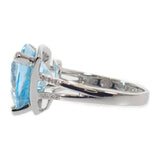 モーブッサン MAUBOUSSIN メ クラー ア トア 14号 54 リング K18ホワイトゴールド ブルートパーズ ダイヤモンド レディース【中古】【ABランク】