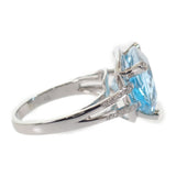 モーブッサン MAUBOUSSIN メ クラー ア トア 14号 54 リング K18ホワイトゴールド ブルートパーズ ダイヤモンド レディース【中古】【ABランク】