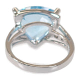 モーブッサン MAUBOUSSIN メ クラー ア トア 14号 54 リング K18ホワイトゴールド ブルートパーズ ダイヤモンド レディース【中古】【ABランク】