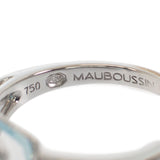 モーブッサン MAUBOUSSIN メ クラー ア トア 14号 54 リング K18ホワイトゴールド ブルートパーズ ダイヤモンド レディース【中古】【ABランク】