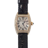 フランクミュラー FRANCK MULLER トノウカーベックスプティ 2500QZD4N 腕時計 K18イエローゴールド ダイヤモンド クオーツ シルバー文字盤 レディース【中古】【ABランク】