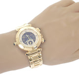 カルティエ CARTIER パシャ ムーンデイト アラーム 1990年製 正規メンテナンス済 W30011 腕時計 K18イエローゴールド クオーツ ブルー文字盤 メンズ【中古】【Aランク】