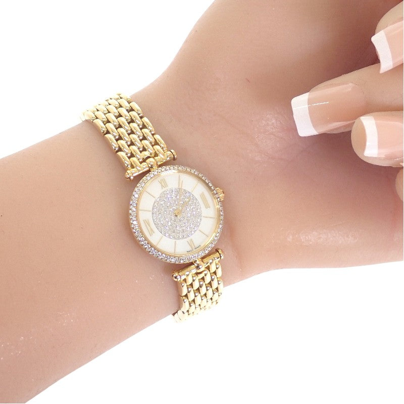 ヴァンクリーフ&アーペル Van Cleef & Arpels レディ アーペル 136632 腕時計 K18イエローゴールド ダイヤモンド クオーツ ホワイトシェル文字盤 レディース【中古】【Aランク】