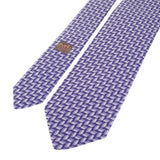 エルメス HERMES シルクツイルタイ ドゥブルH H658838T04 ネクタイ シルク パープル ホワイト メンズ【中古】【SAランク】