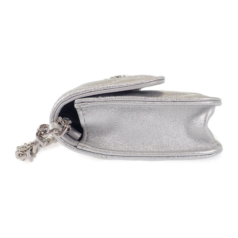 シャネル CHANEL スター チェーンベルトバッグ ミニ 2WAYバッグ ショルダーバッグ ラムスキン シルバー シルバー金具 レディース【中古】【Aランク】