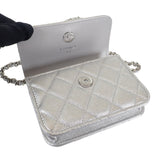 シャネル CHANEL スター チェーンベルトバッグ ミニ 2WAYバッグ ショルダーバッグ ラムスキン シルバー シルバー金具 レディース【中古】【Aランク】