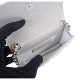 シャネル CHANEL スター チェーンベルトバッグ ミニ 2WAYバッグ ショルダーバッグ ラムスキン シルバー シルバー金具 レディース【中古】【Aランク】