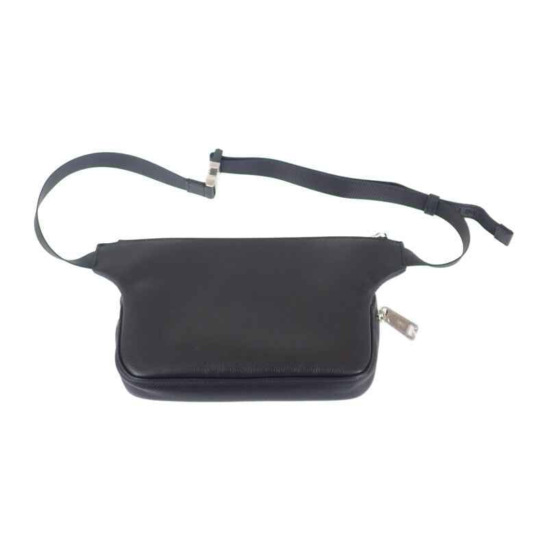 フェンディ FENDI レザーベルトバッグ 7VA605-0AMAC ボディバッグ レザー ブラック シルバー金具 メンズ【中古】【Aランク】