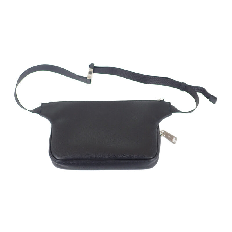 芬迪 FENDI 皮革腰包 7VA605-0AMAC 斜背包 皮革 黑色 銀色金屬件 男士 女士【中古】【A級品】