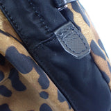 プラダ PRADA レオパード バックパック 1BZ001 リュック・デイパック ナイロン ブラウン ブラック レディース【中古】【Aランク】