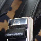 プラダ PRADA レオパード バックパック 1BZ001 リュック・デイパック ナイロン ブラウン ブラック レディース【中古】【Aランク】