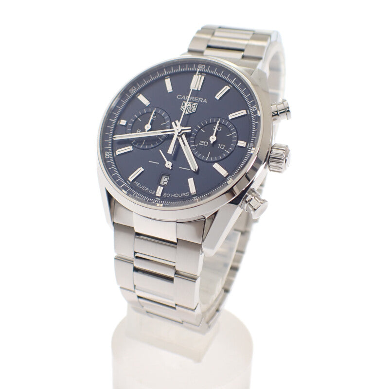 タグホイヤー TAG HEUER カレラ キャリバーホイヤー02 クロノグラフ CBN2011.BA0642 腕時計 ステンレススチール ブルー シルバー 自動巻き ブルー文字盤 メンズ【中古】【Aランク】