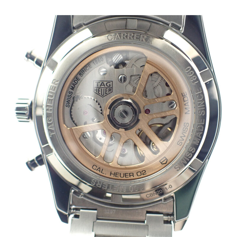 タグホイヤー TAG HEUER カレラ キャリバーホイヤー02 クロノグラフ CBN2011.BA0642 腕時計 ステンレススチール ブルー シルバー 自動巻き ブルー文字盤 メンズ【中古】【Aランク】
