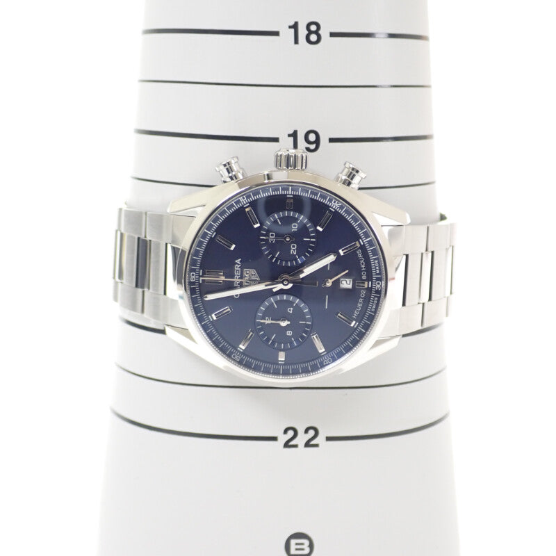 タグホイヤー TAG HEUER カレラ キャリバーホイヤー02 クロノグラフ CBN2011.BA0642 腕時計 ステンレススチール ブルー シルバー 自動巻き ブルー文字盤 メンズ【中古】【Aランク】
